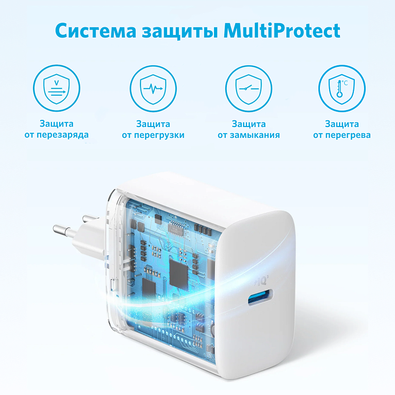 Сетевое зарядное устройство Anker 312 20W White (B2347) + USB-C Cable - B2347G21 - фото 5