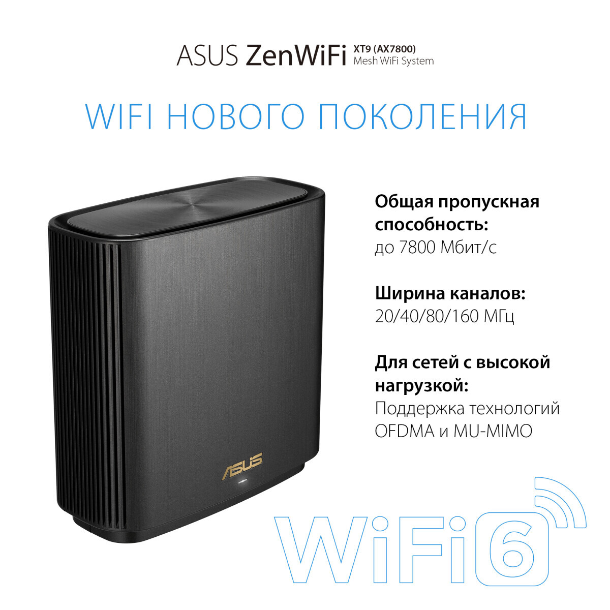 Mesh система ASUS ZenWiFi XT9 Black (2 шт.) - XT9(B-2-PK) - фото 12