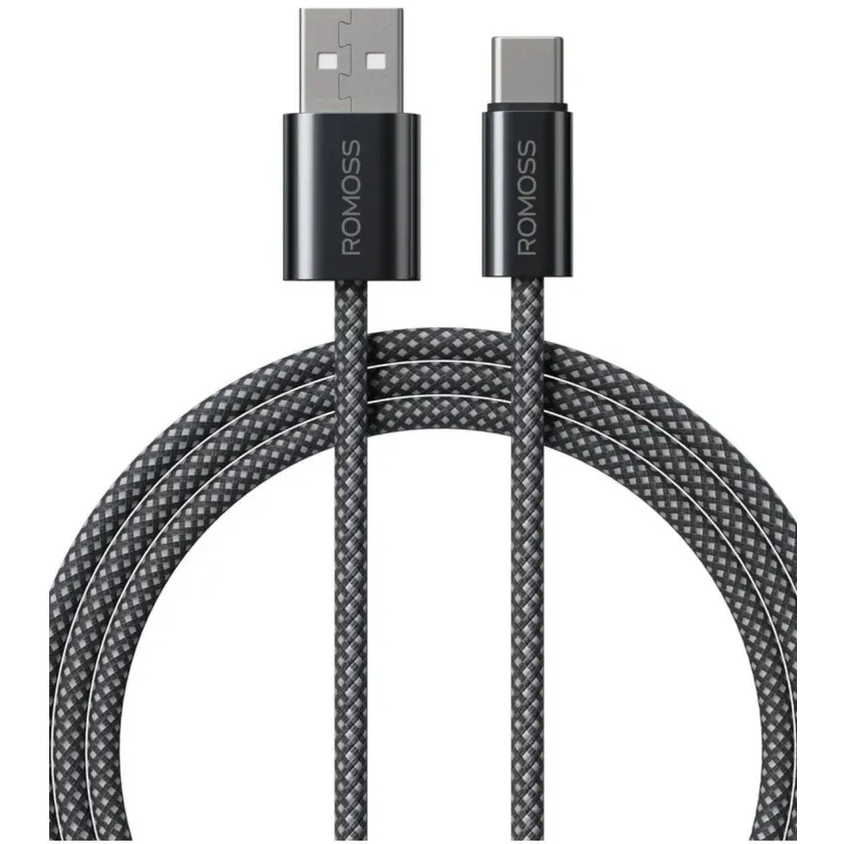 Кабель USB - USB Type-C, 1.2м, Romoss CB3038 Black - 1746960