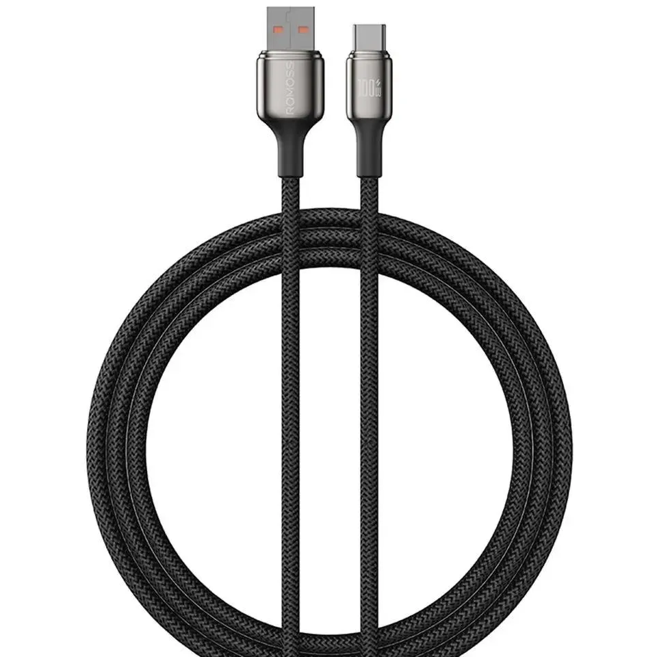 Кабель USB - USB Type-C, 2м, Romoss CB303A Black - 1746962 - фото 2