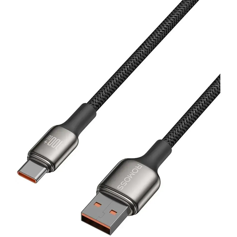 Кабель USB - USB Type-C, 2м, Romoss CB303A Black - 1746962 - фото 3