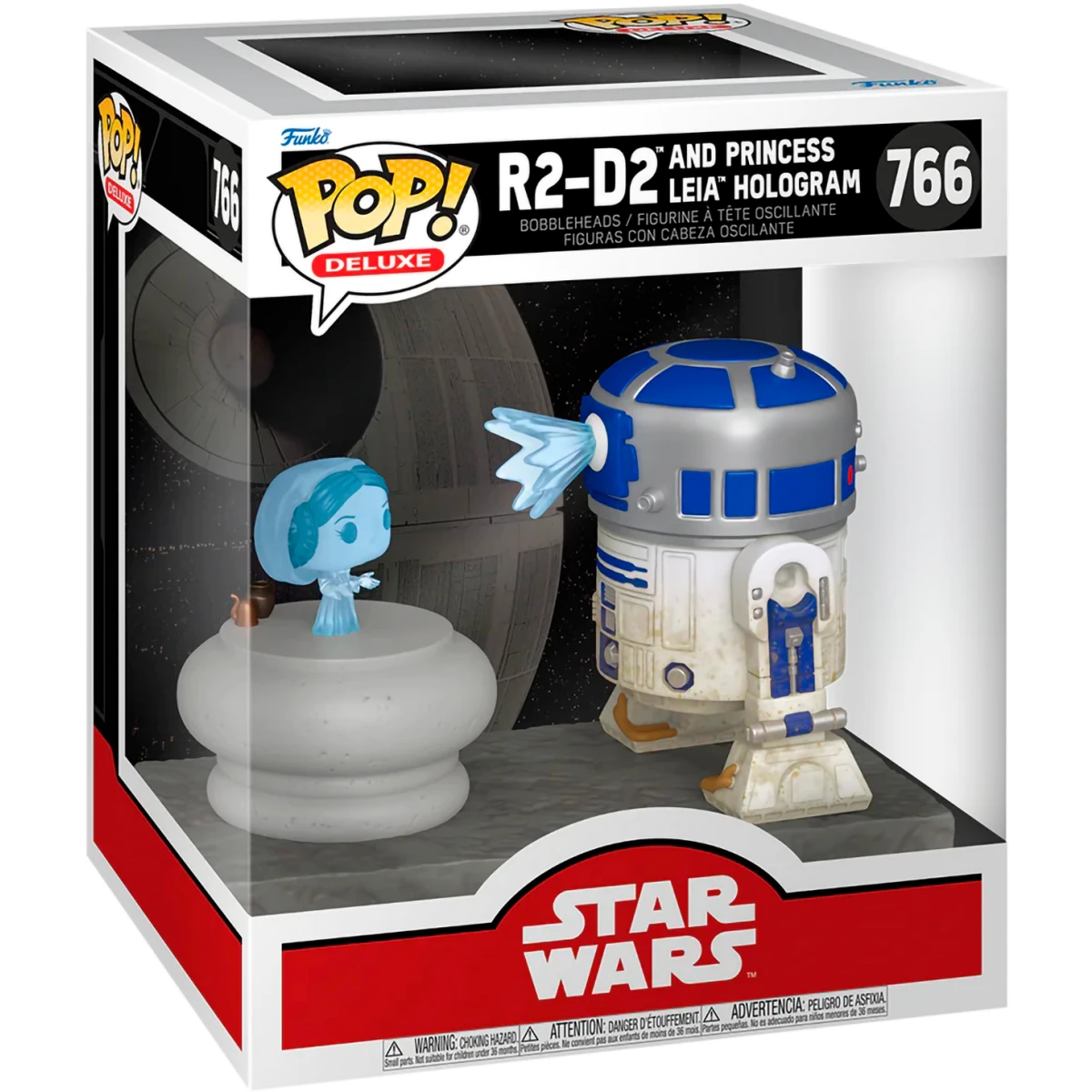 Фигурка Funko POP! Star Wars Deluxe R2-D2 and Princess Leia Hologram - 83799 - фото 2