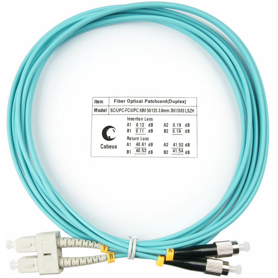 Патч-корд Cabeus FOP-50-SC-FC-3m, 3м
