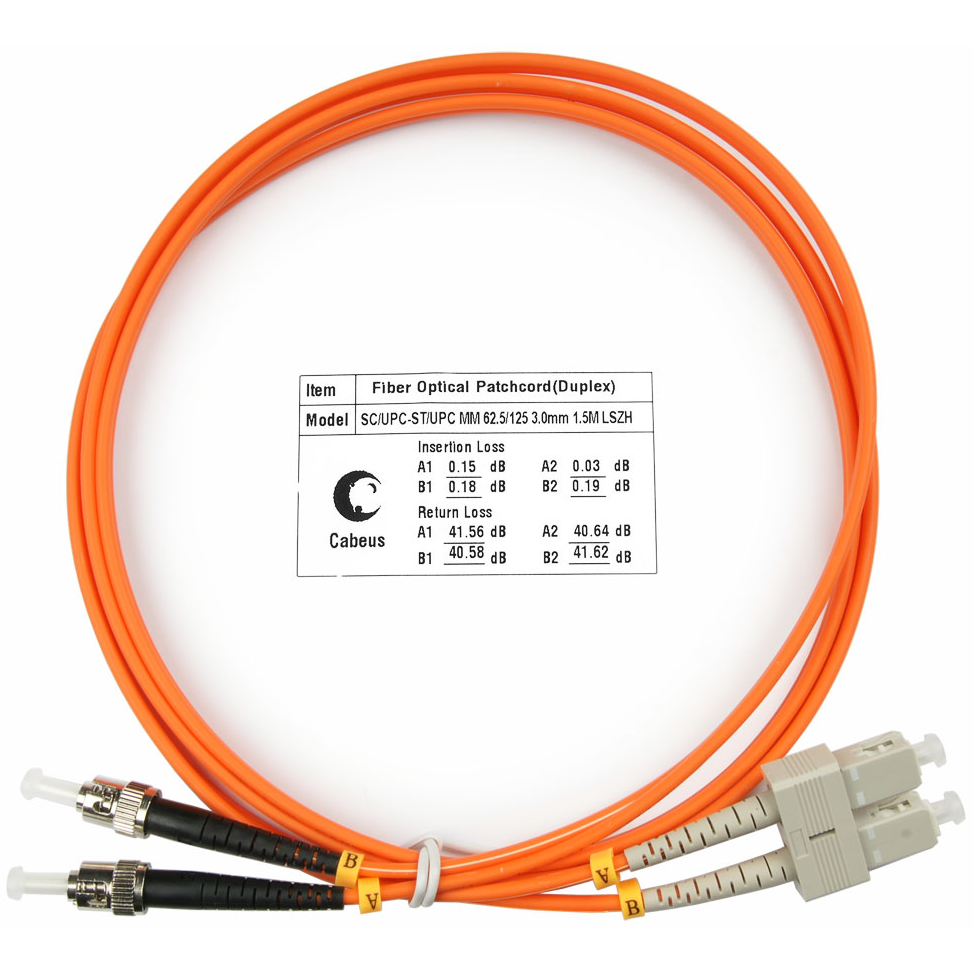 Патч-корд Cabeus FOP-62-SC-ST-1,5m, 1.5м