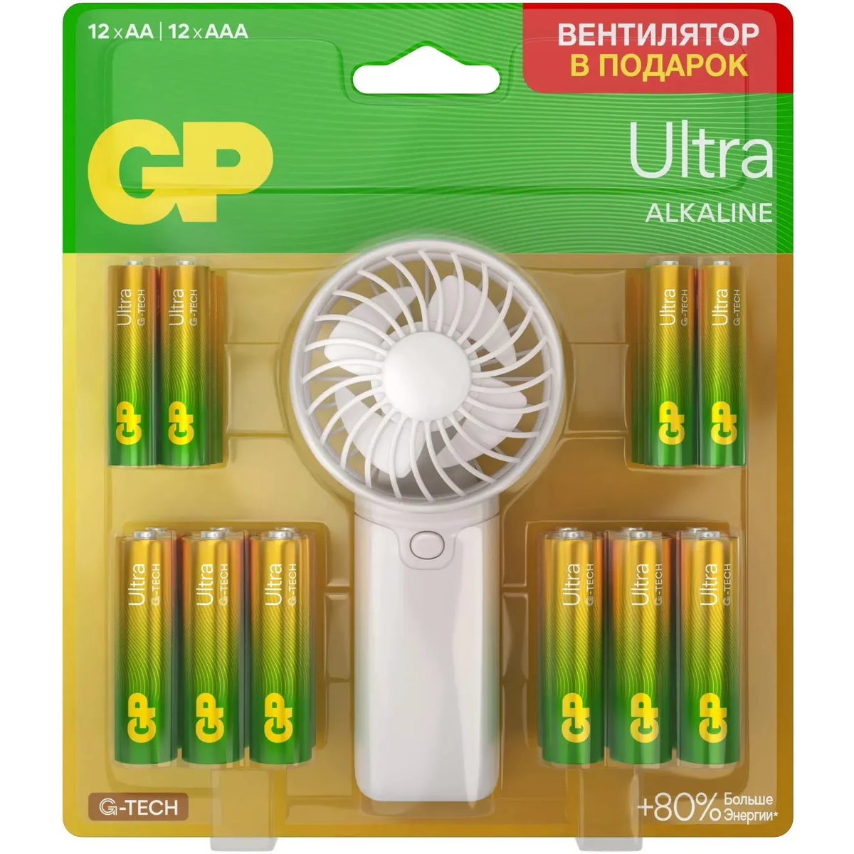 Батарейка GP Ultra G-Tech (AA+AAA, 24 шт.) - 15AU/24AU/FANWETA21-2CRSBC24