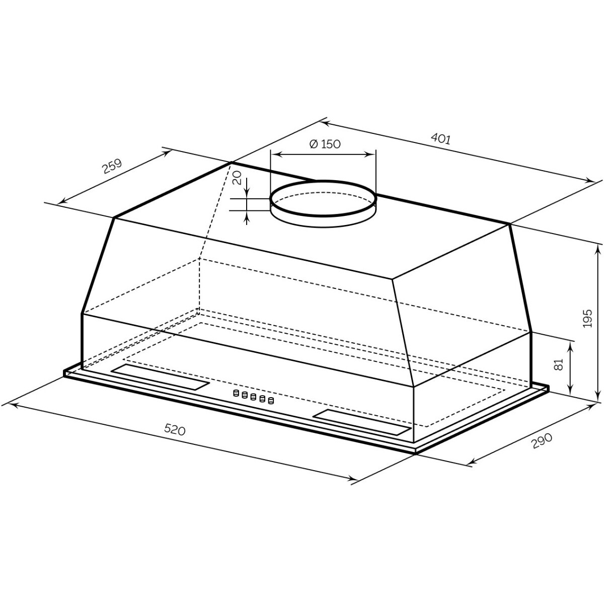 Вытяжка LEX HYPER 600 Inverter BL - CHAT000141 - фото 5
