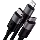 Кабель USB - microUSB/USB Type-C/Lightning, 1.2м, Baseus CAXS000001