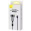 Кабель USB - microUSB/USB Type-C/Lightning, 1.2м, Baseus CAXS000001 - фото 5