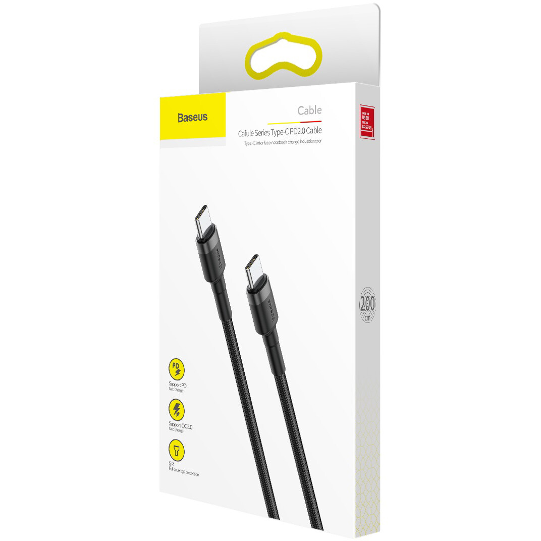 Кабель USB Type-C - USB Type-C, 2м, Baseus CATKLF-HG1 - фото 7