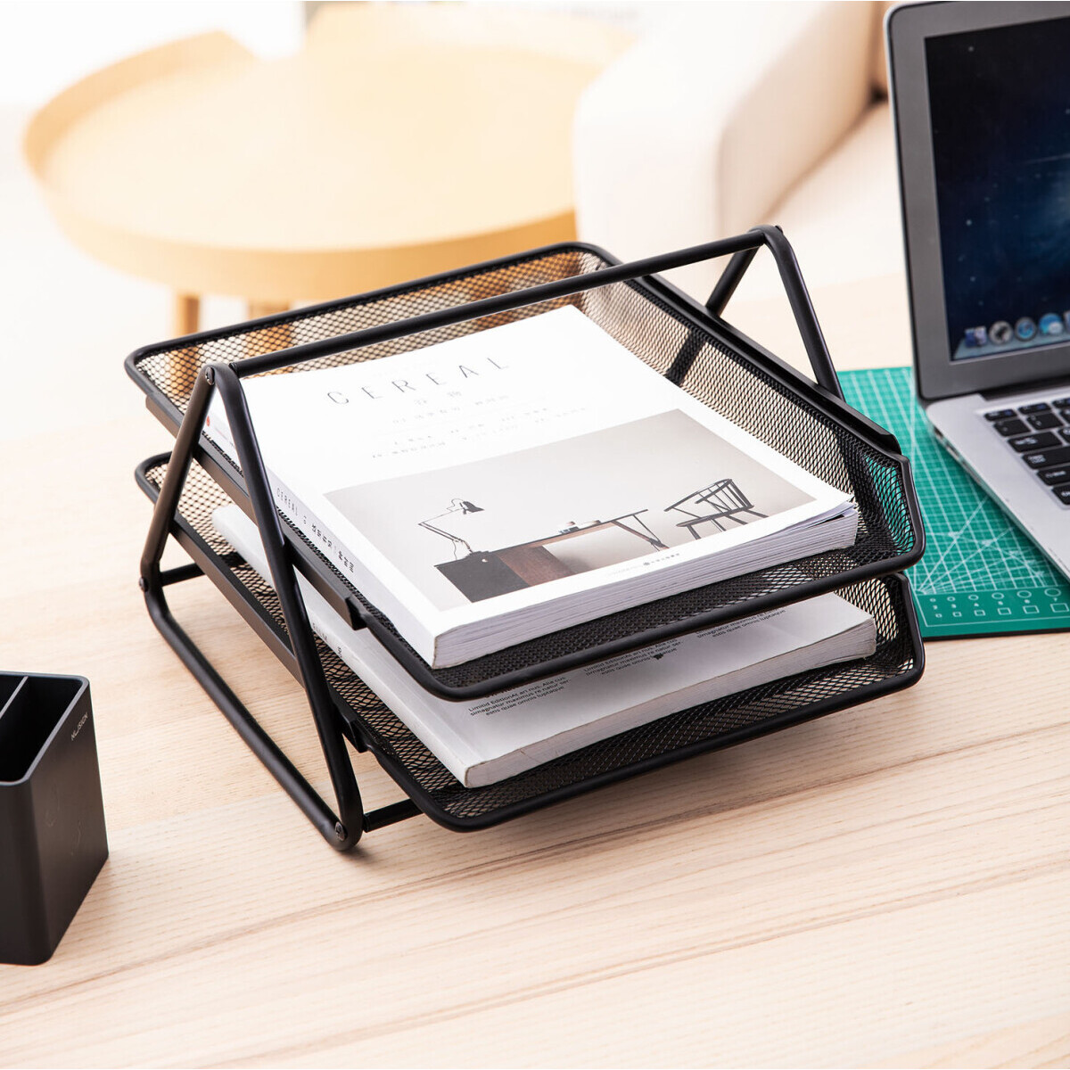 Лоток для бумаг Deli E9183 Black - фото 7