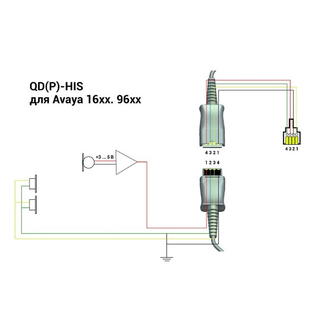 Кабель VT QD - HIS (Avaya 16xx, 96xx) - QD(P)-HIS - фото 2
