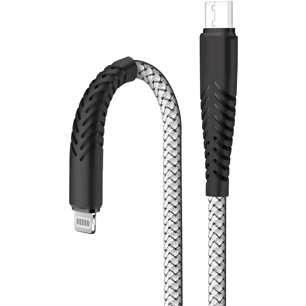 Кабель USB Type-C - Lightning, 1м, BoraSCO 52384 Grey - фото 2