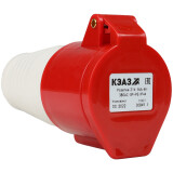 Электрическая розетка КЭАЗ 214-16А-6h-380AC-3P+PE-IP44 (222750)