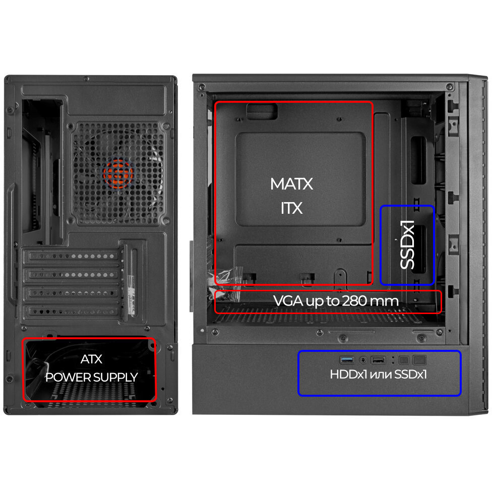 Корпус Ginzzu CL402 Black - фото 10