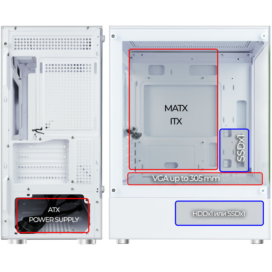 Корпус Ginzzu CL480 White - фото 9
