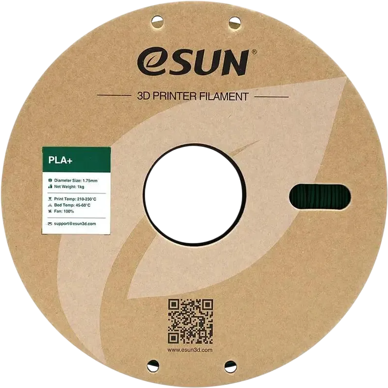 Пластик для 3D принтера eSUN 1.75mm PLA+ Dark Green - PLA+175O-PG1P1 - фото 2
