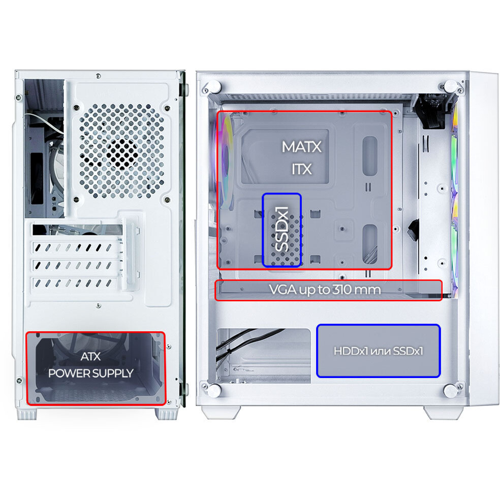 Корпус Ginzzu CL620 White - фото 10