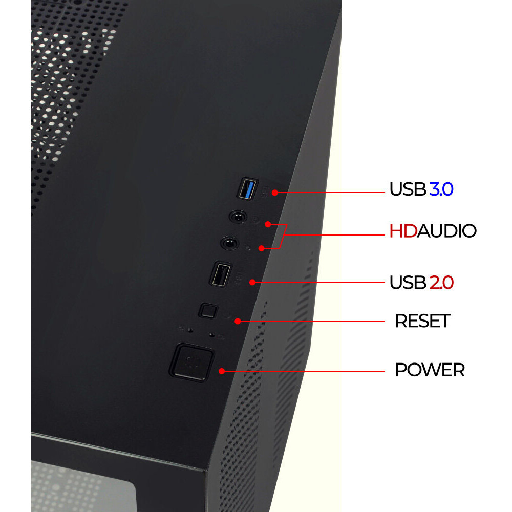 Корпус Ginzzu V100 Black - фото 9