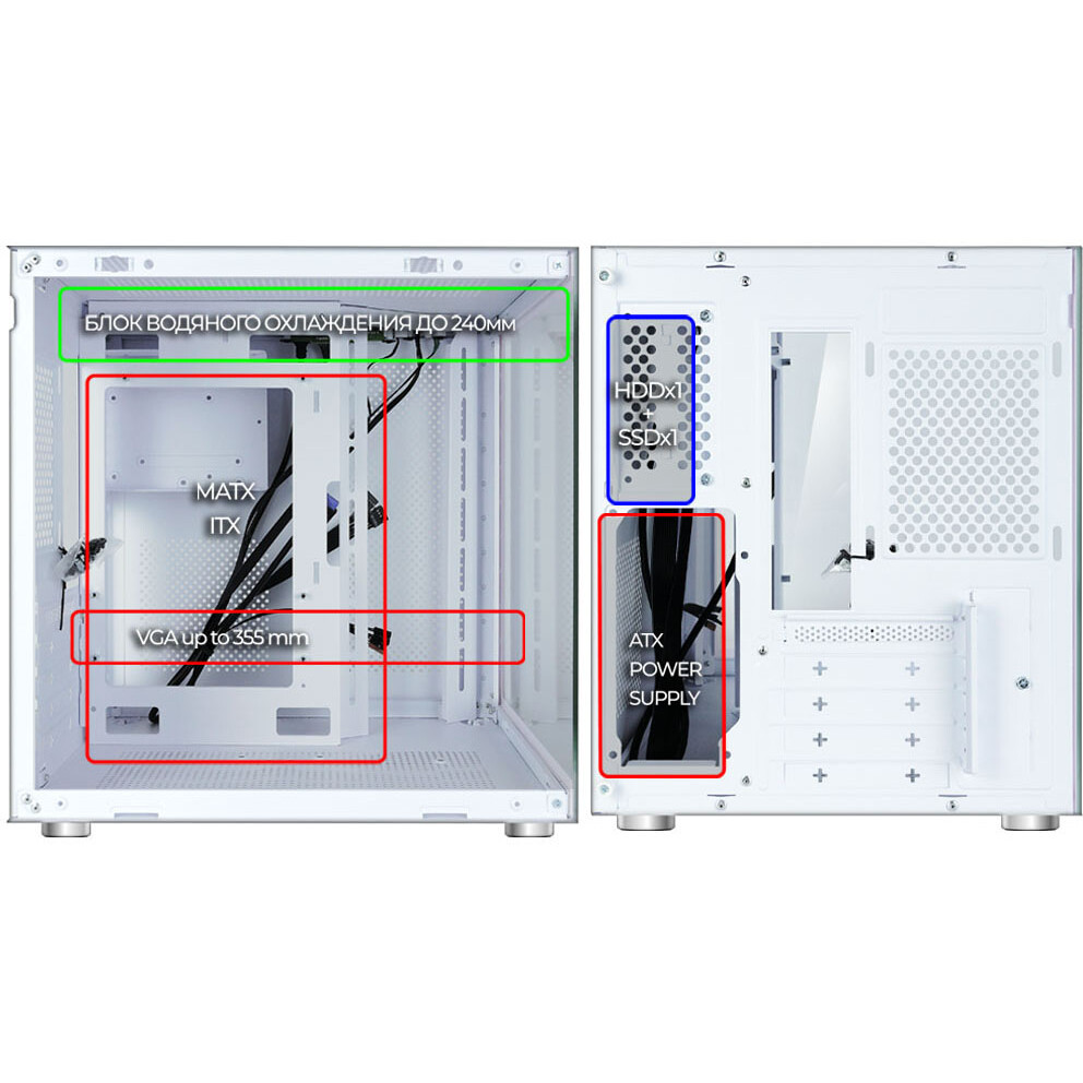 Корпус Ginzzu V200 White - фото 10