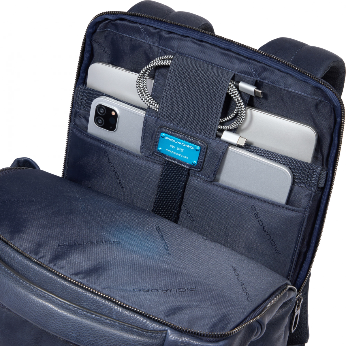 Рюкзак для ноутбука Piquadro Personalizable Laptop Backpack 15.6" Blue (CA6689S134/BLU) - фото 7