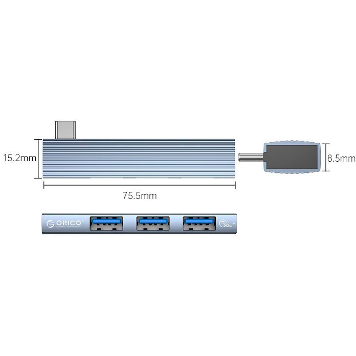 USB-концентратор Orico AH-W13-GY-BP Grey - фото 6
