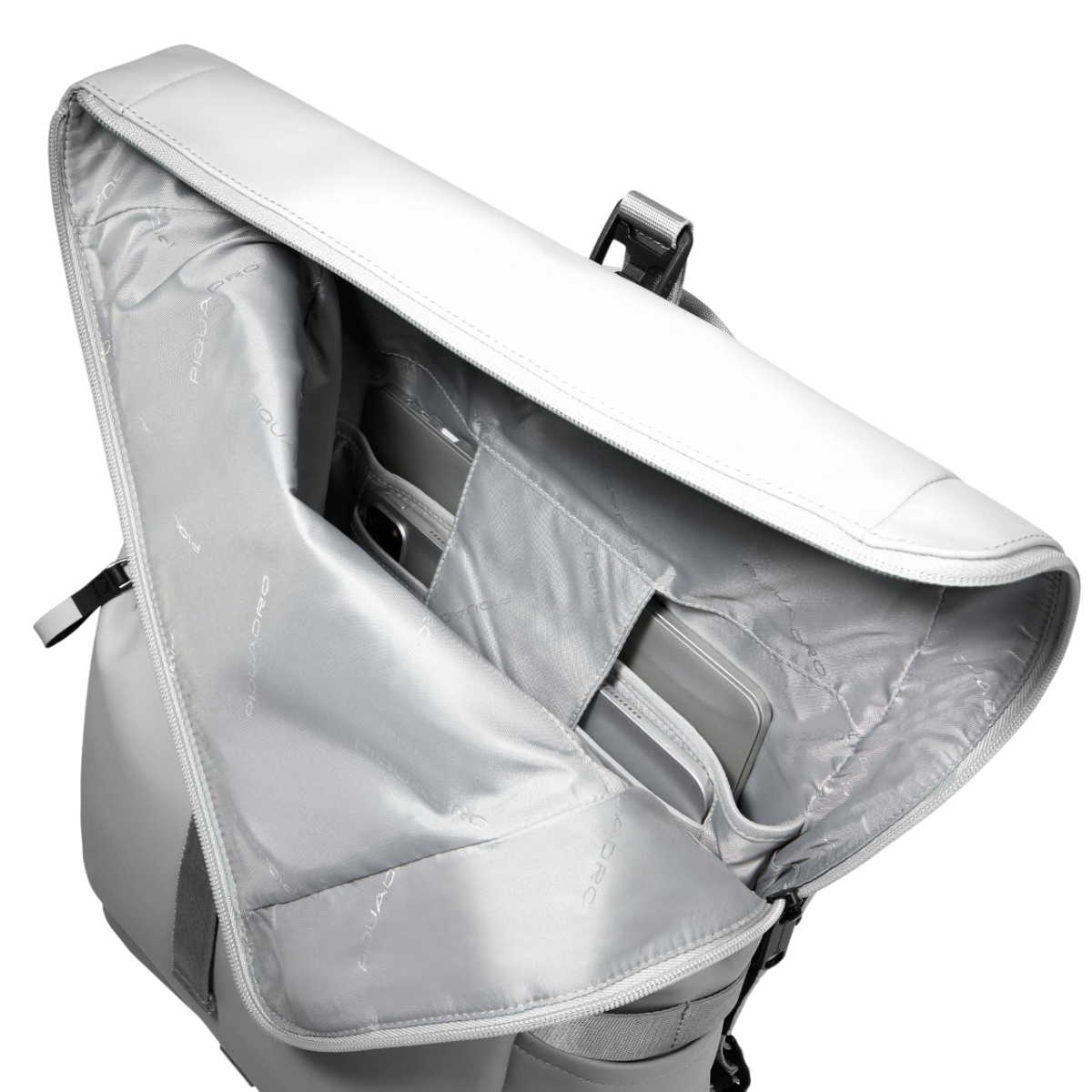 Рюкзак для ноутбука Piquadro Roll Top Backpack for Laptop 15.6 White (CA6291C2OW) - CA6291C2OW/BI - фото 3