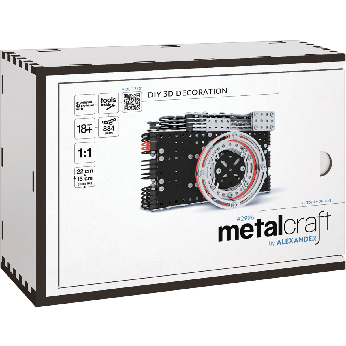 Конструктор Metal Craft Compact Camera Black (2996) - FOTO2-LM01-BLK1/5906018029963 - фото 6