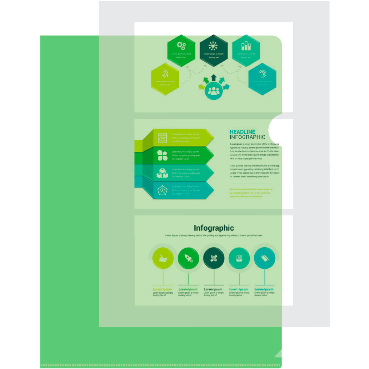 Папка-уголок Бюрократ E100GRN - -E100GRN - фото 3