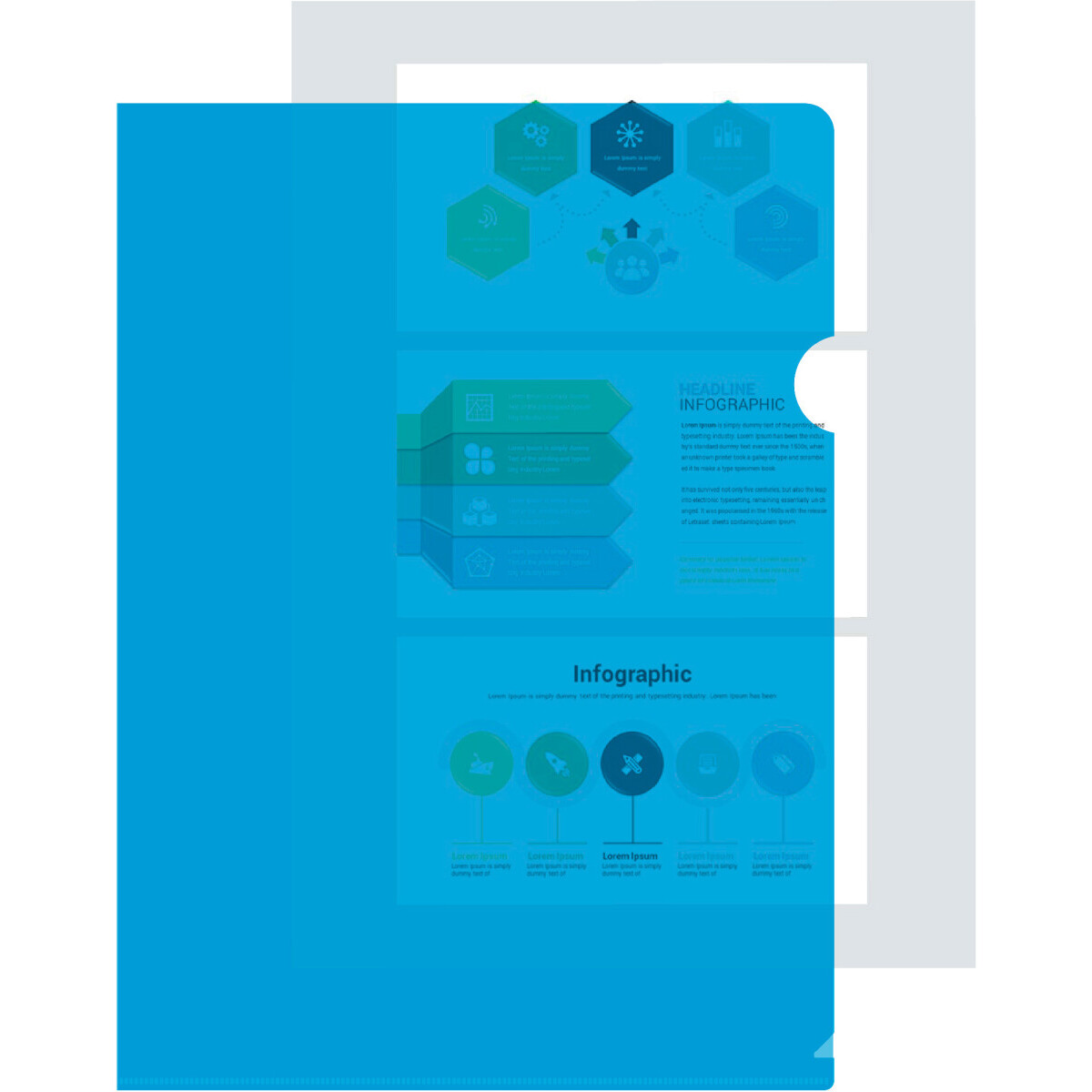 Папка-уголок Бюрократ E310/1BLU - -E310/1BLU - фото 3