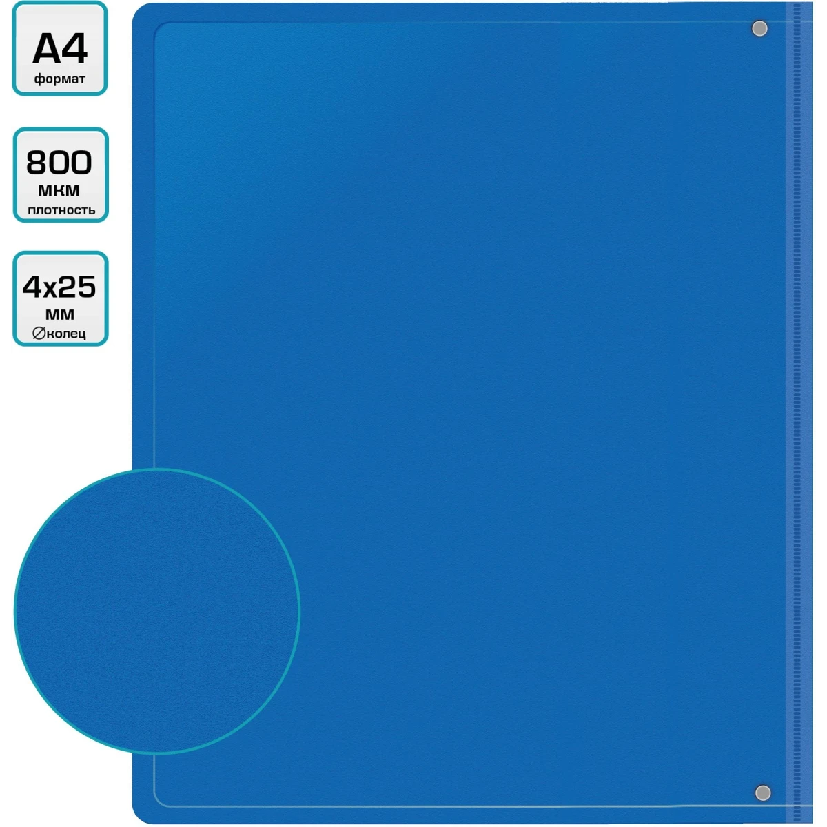 Папка на 4-х кольцах Бюрократ 0840/4DBLU - -0840/4DBLU - фото 2