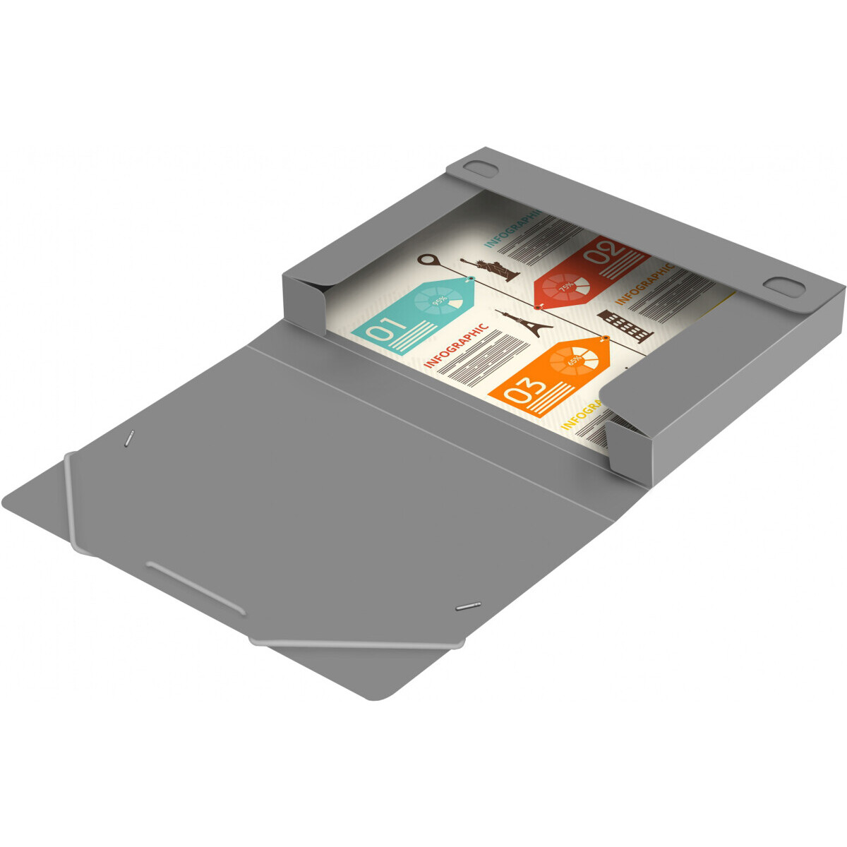 Папка архивная Бюрократ BA25/05GREY - -BA25/05GREY - фото 5