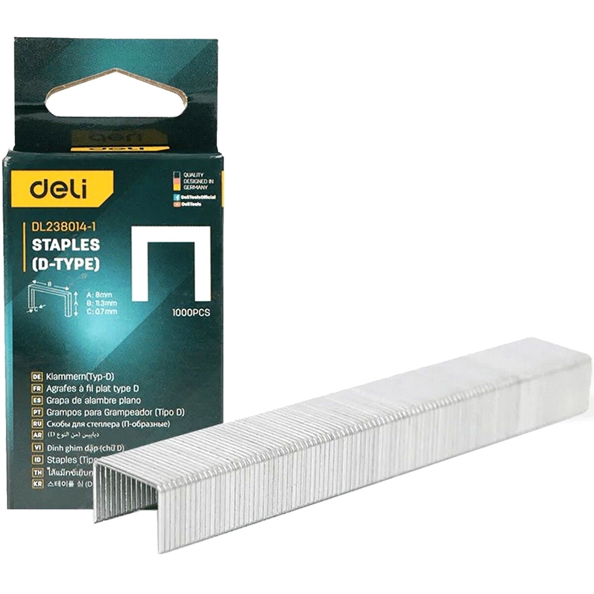 Скобы Deli DL238014-1