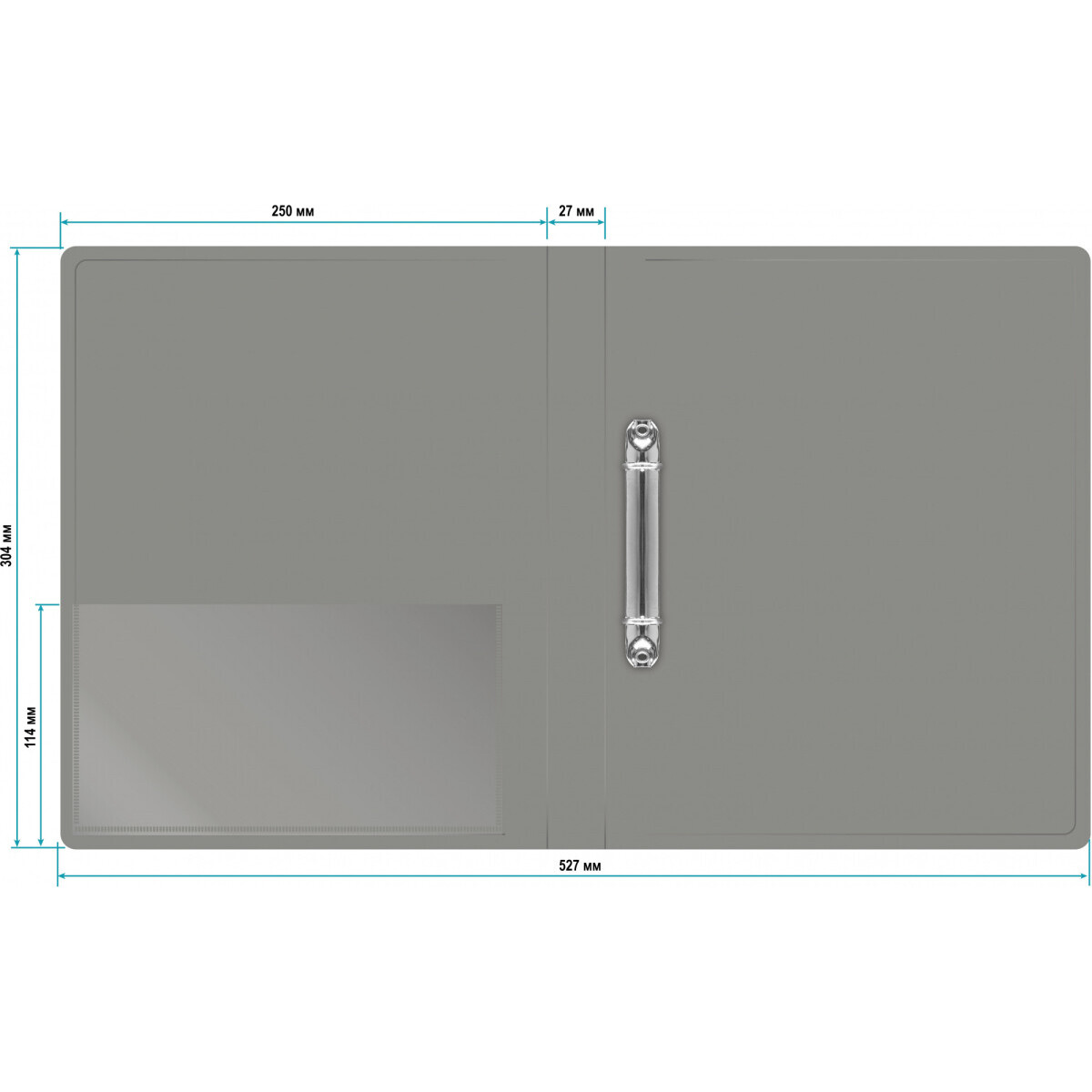Папка на 2-х кольцах Бюрократ 0827/2RGREY - -0827/2RGREY - фото 5