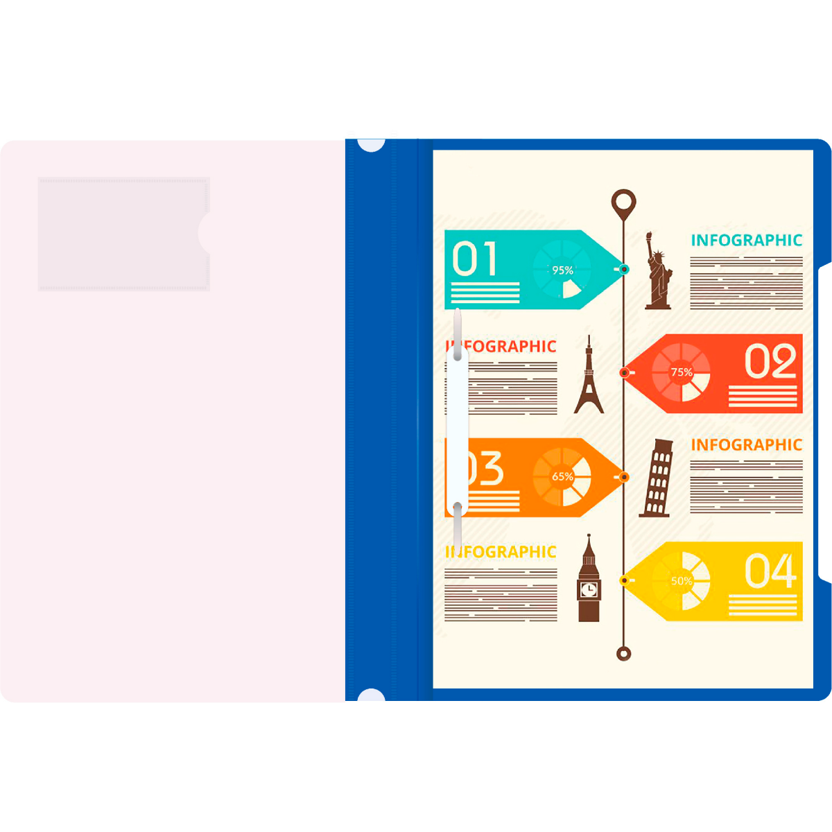 Папка-скоросшиватель Бюрократ PS-V20BLU - -PS-V20BLU - фото 5