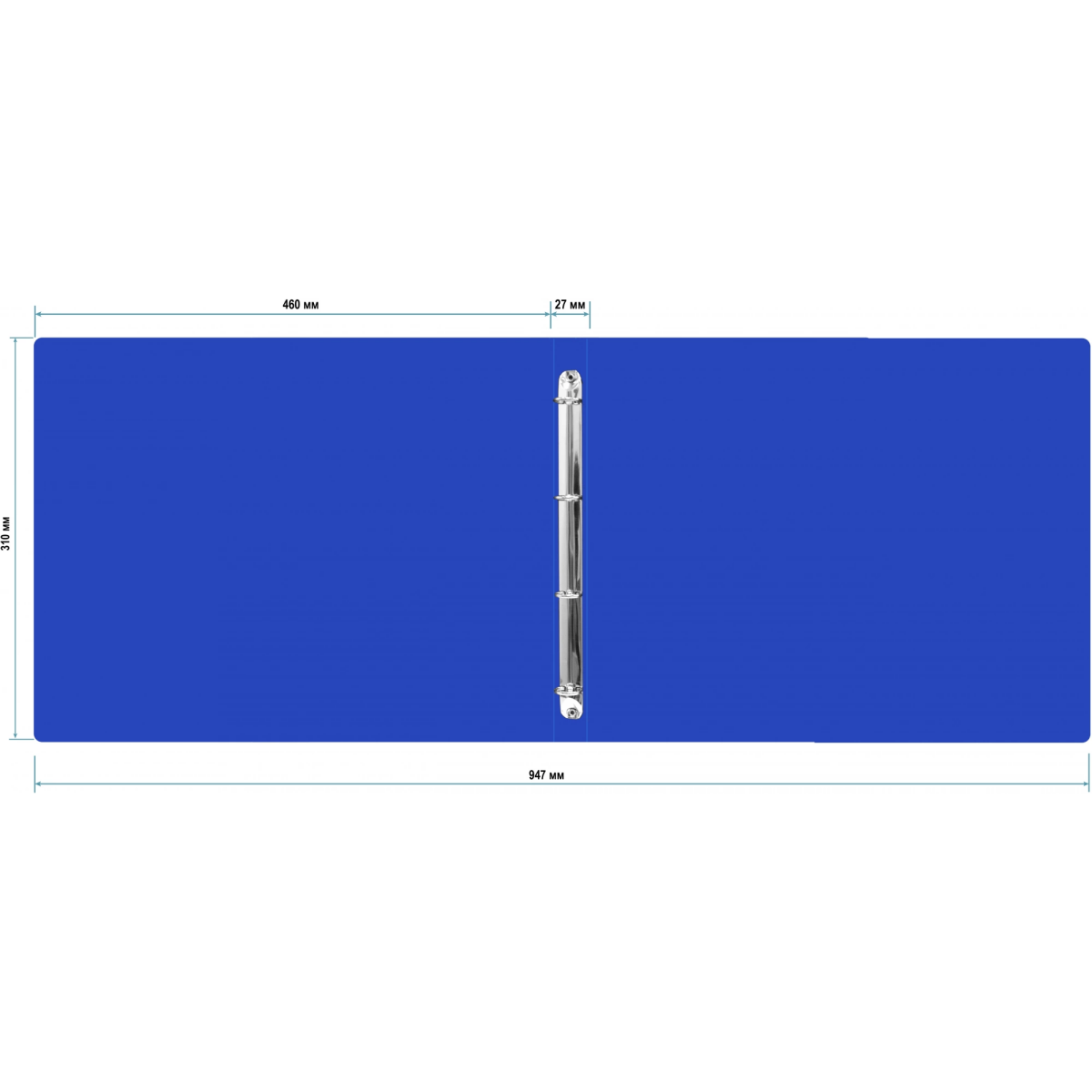 Папка на 4-х кольцах Бюрократ 0827GA3BLU - -0827GA3BLU - фото 4