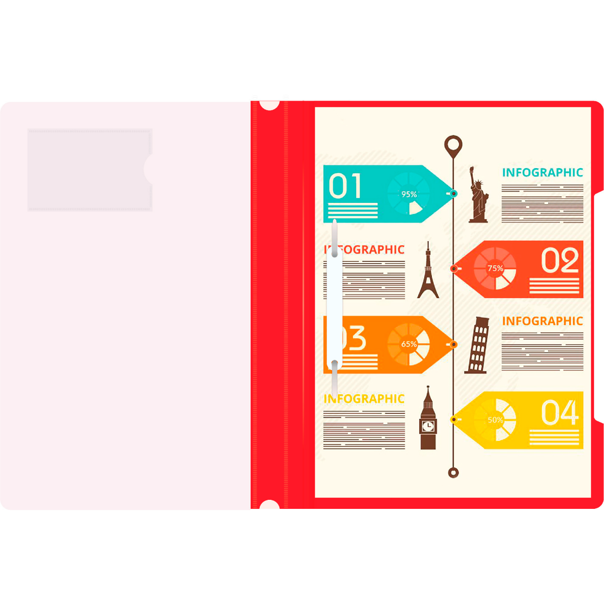 Папка-скоросшиватель Бюрократ PS-V20RED - -PS-V20RED - фото 5