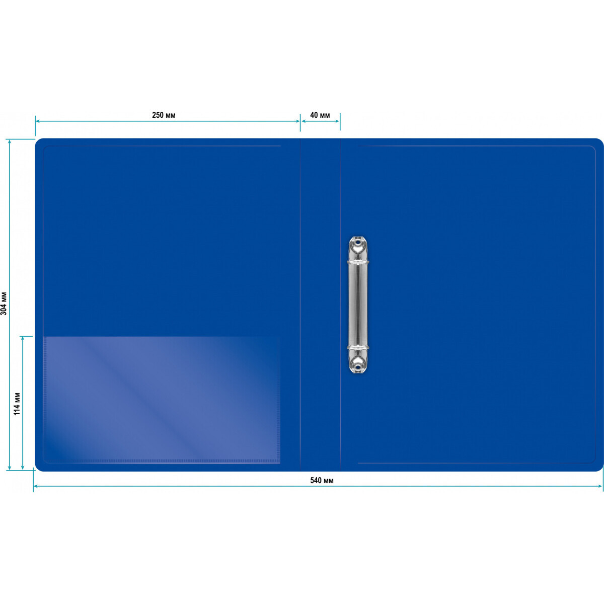 Папка на 2-х кольцах Бюрократ 0812/2RBLUE - -0812/2RBLUE - фото 3