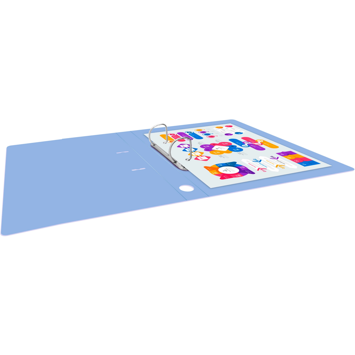 Папка на 2-х кольцах Бюрократ GEM0812/2RAZURE - фото 4