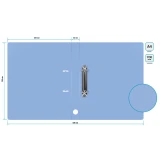 Папка на 2-х кольцах Бюрократ GEM0812/2RAZURE