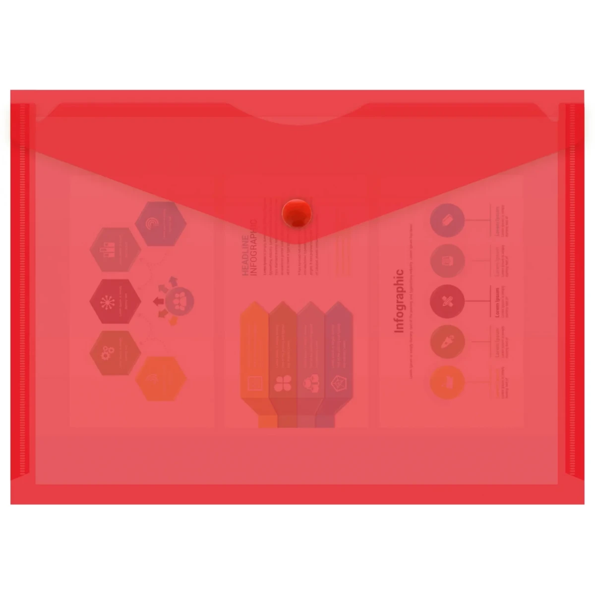 Папка-конверт Бюрократ PK804A5RED - -PK804A5RED - фото 2