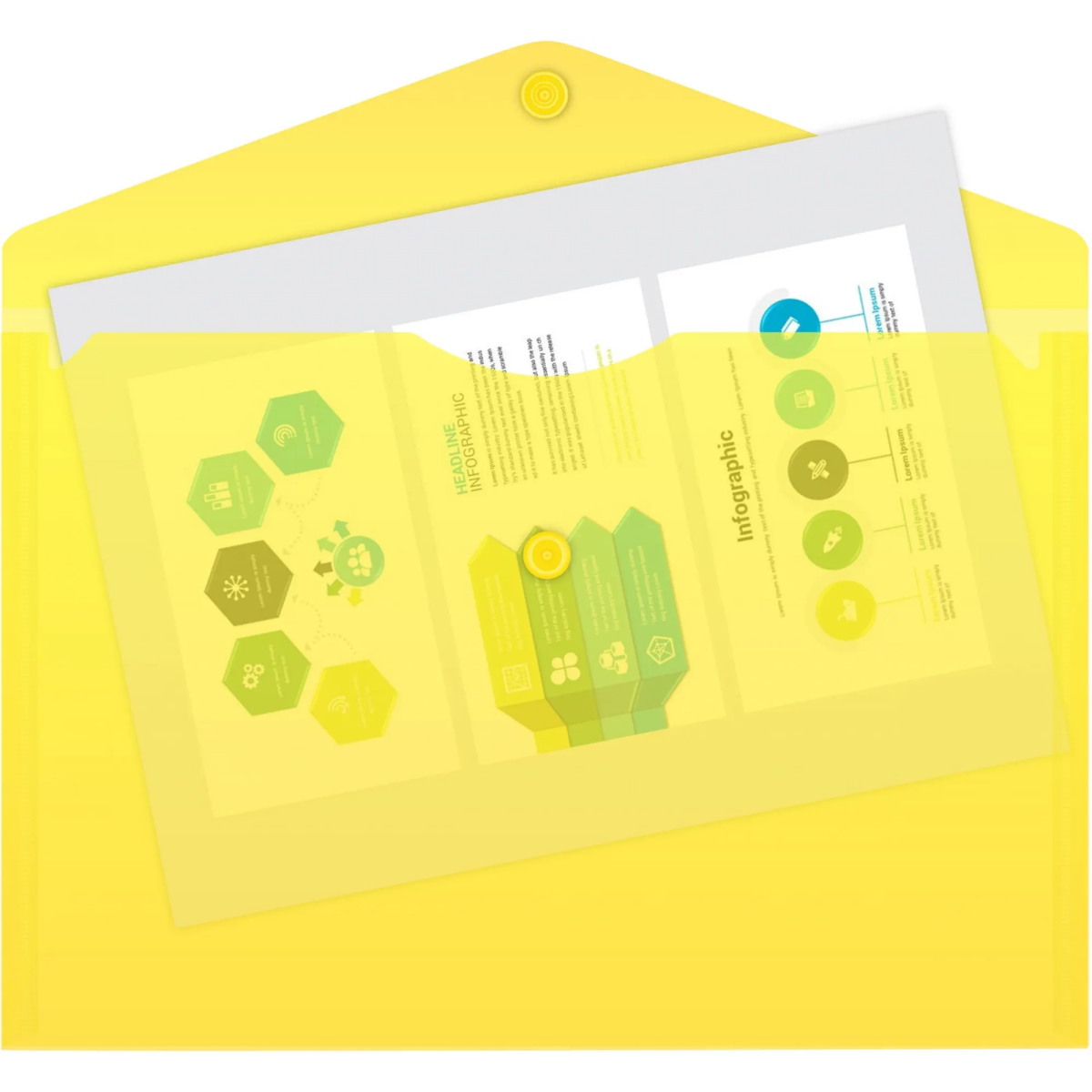 Папка-конверт Бюрократ PK804A5YEL - -PK804A5YEL - фото 3