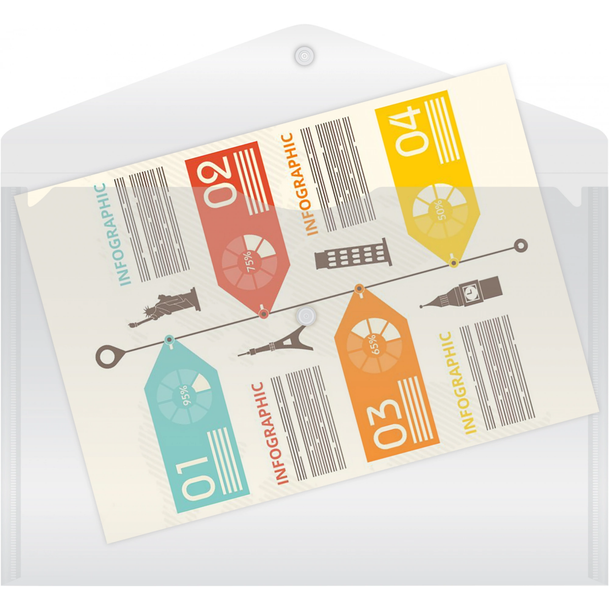 Папка-конверт Бюрократ PK803TCLEAR - -PK803TCLEAR - фото 3