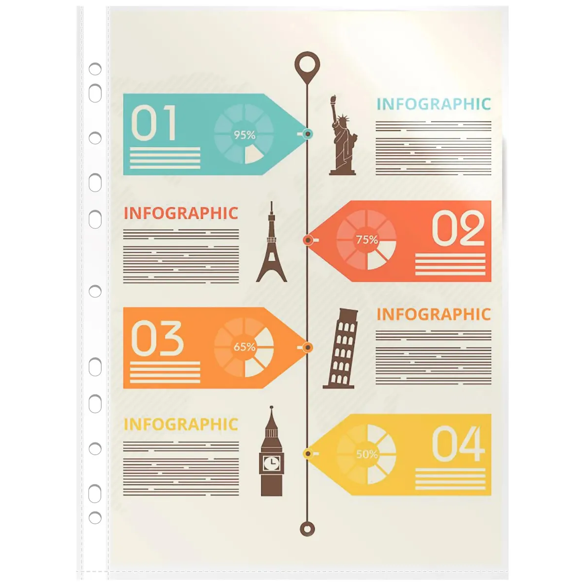Файл-вкладыш Бюрократ 013GFLUX (100 шт.) - фото 3