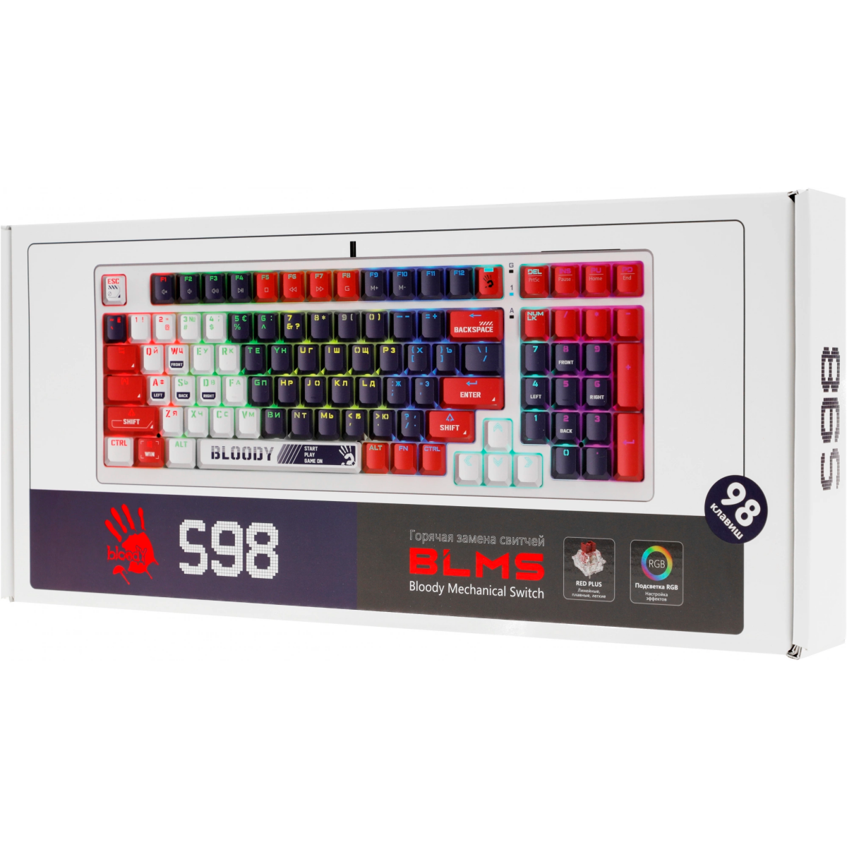 Клавиатура Bloody S98 Sports Navy Plus - фото 13