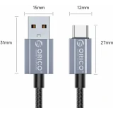 Кабель USB - USB Type-C, 1м, Orico GQA15-10 Black (GQA15-10-BK-BP)