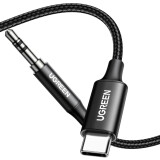 Кабель USB Type-C - 3.5 Jack, 2м, UGREEN CM450 (65101) Black