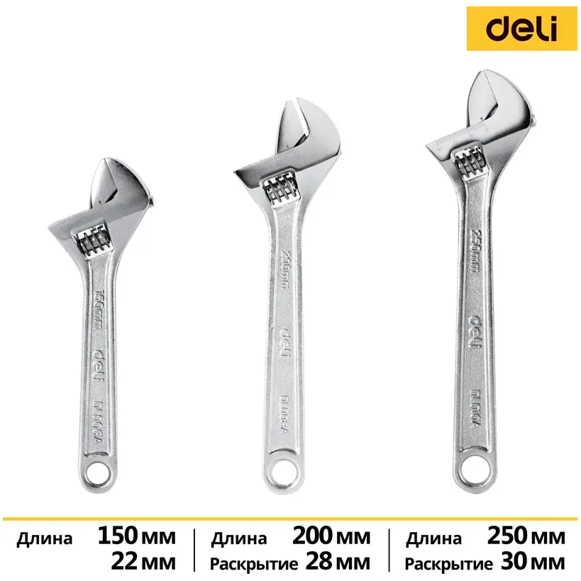 Набор гаечных ключей Deli DL006A-3 - фото 2