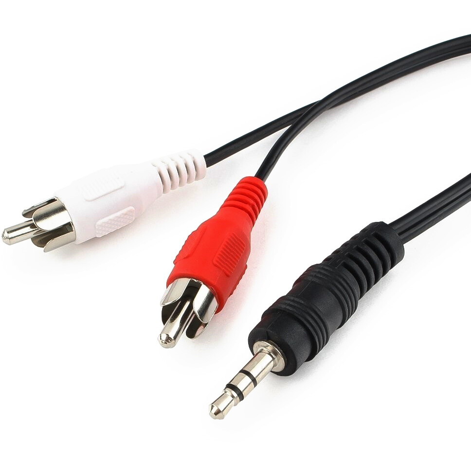 Кабель 3.5 Jack (M) - 2x RCA (M), 0.2м, Cablexpert CCA-458-0.2M-N