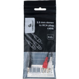 Кабель 3.5 Jack (M) - 2x RCA (M), 0.2м, Cablexpert CCA-458-0.2M-N