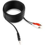 Кабель 3.5 Jack (M) - 2x RCA (M), 10м, Cablexpert CCA-458-10M-N